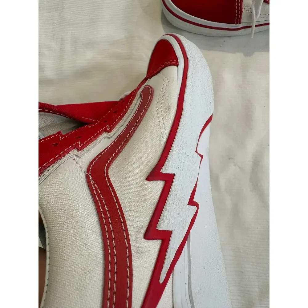 Vans Old Skool Lightning Bolt Red True White Sneaker Size Mens 8.5 Womens 10